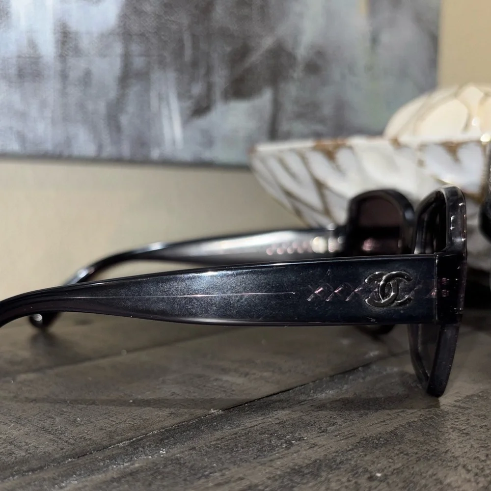 CHANEL Acetate Square CC Sunglasses 5385-A in Black​​​